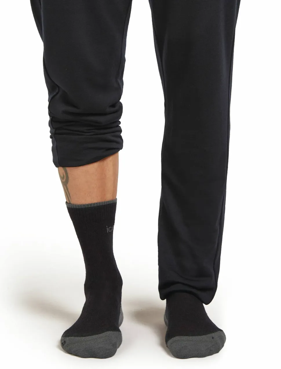 Icebreaker Men's Hike+ Light Crew Black/obsidian