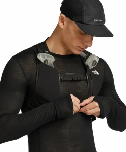 Icebreaker Men's Merino 75 Cool-Lite Featherlight Longleeve Crewe Black