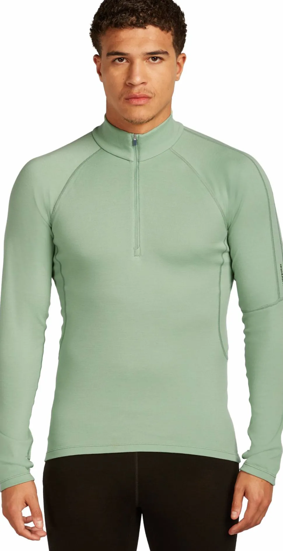 Icebreaker Men's Merino 300 MerinoFine Polar Long Sleeve Half Zip Seaglass