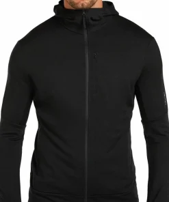 Icebreaker Men's Merino 260 Quantum Long Sleeve Zip Hoodie Black