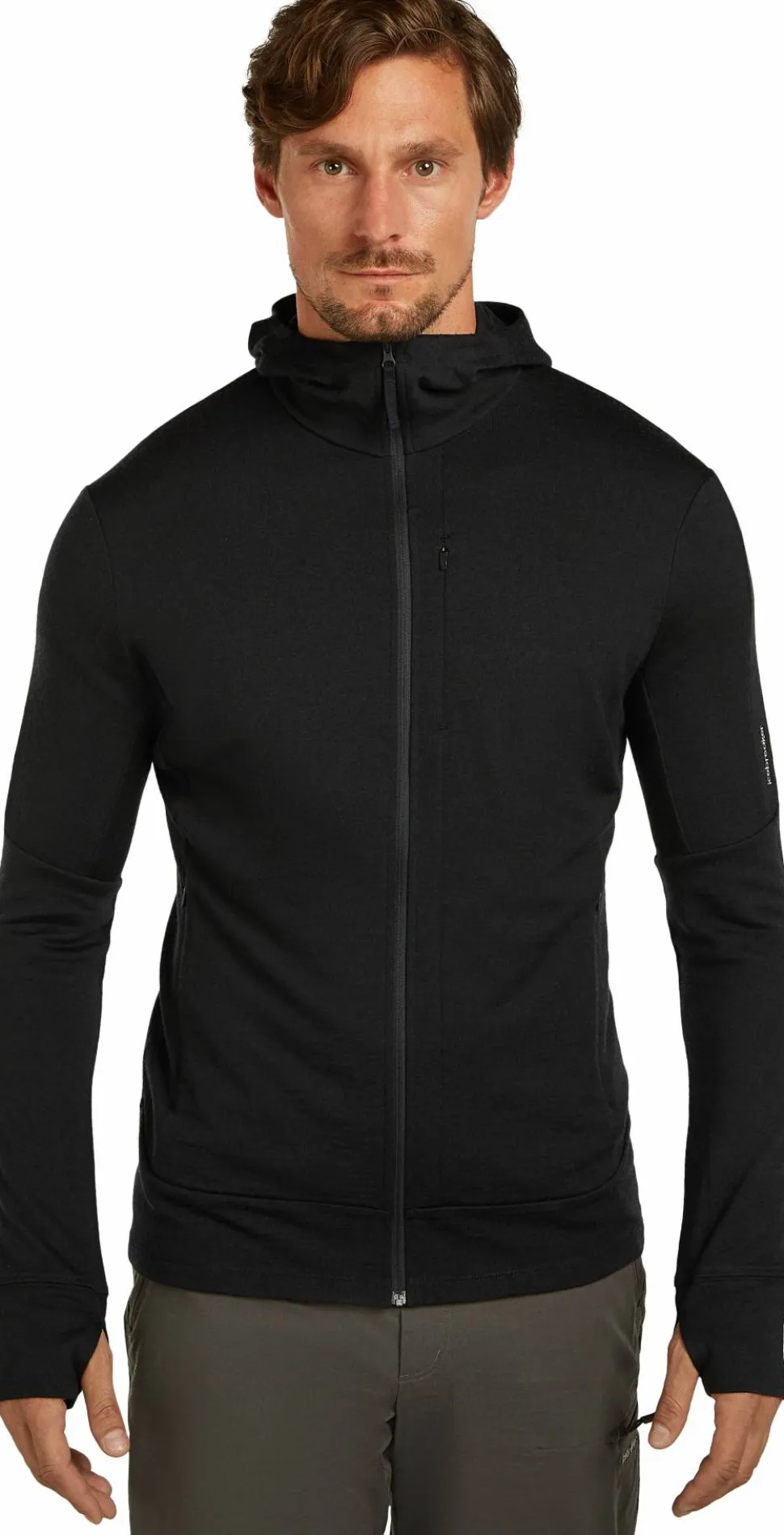 Icebreaker Men's Merino 260 Quantum Long Sleeve Zip Hoodie Black
