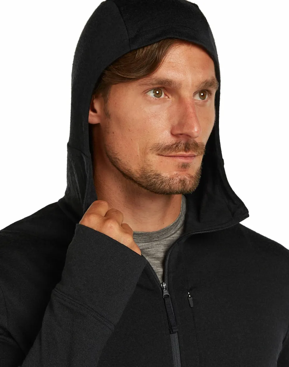 Icebreaker Men's Merino 260 Quantum Long Sleeve Zip Hoodie Black
