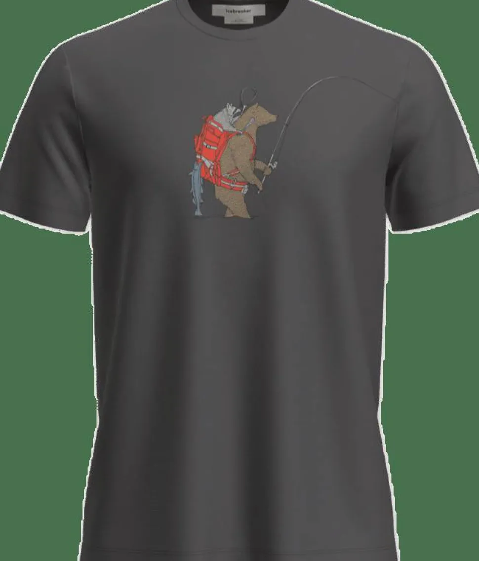 Icebreaker Men's Merino 150 Tech Lite Ss Tee Bear Catch Obsidian