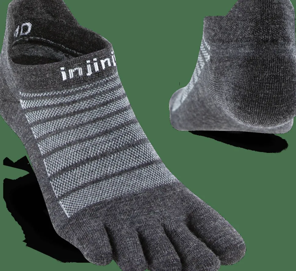 Injinji Men's Run Lightweight No-Show Wool Slate
