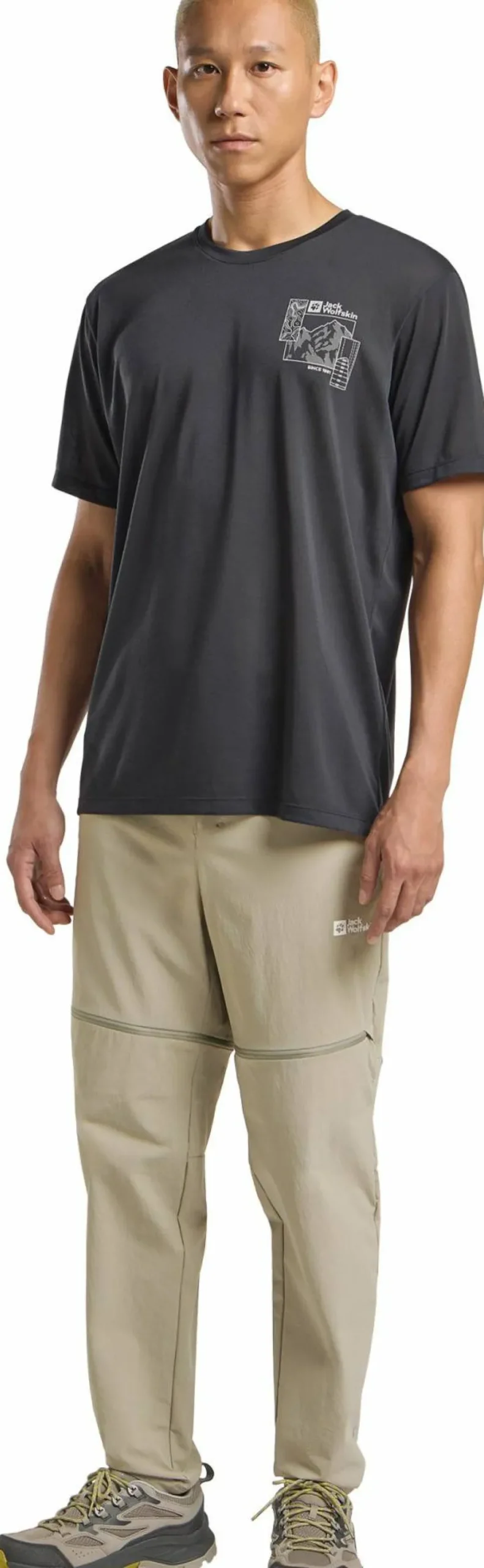 Jack Wolfskin Men's Hikeout Zip Off Pants Stone