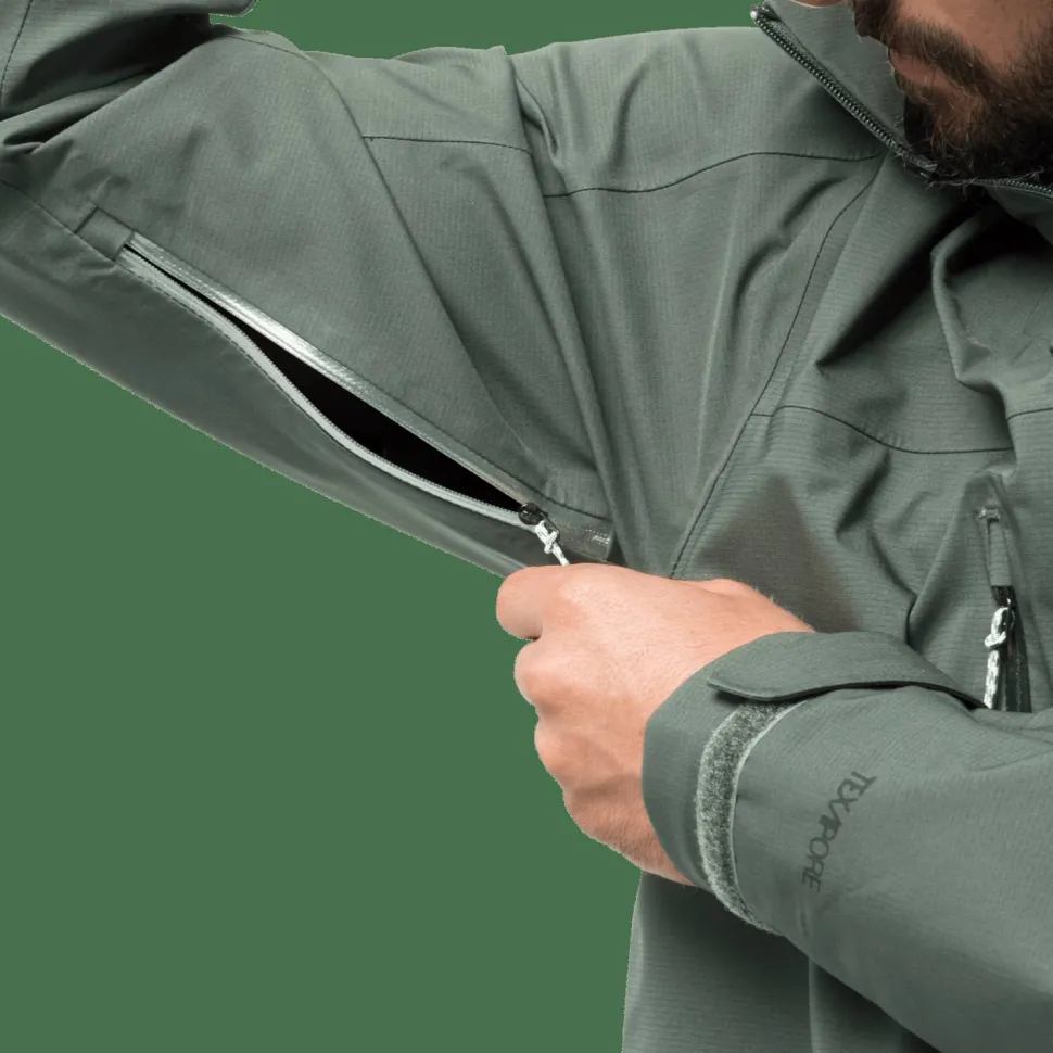 Jack Wolfskin Men's Kammweg 3-Layer Jacket Hedge Green
