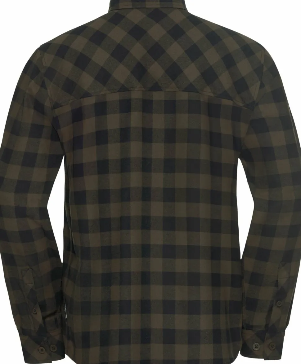 Jack Wolfskin Men's Lite Flannel Shirt Check Obsidian Moss