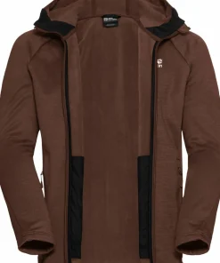 Jack Wolfskin Men's Peak District Hooded Full Zip Hot Choc