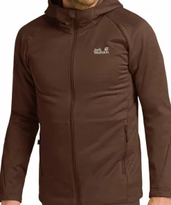 Jack Wolfskin Men's Peak District Hooded Full Zip Hot Choc