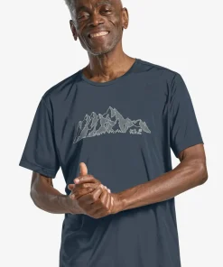 Jack Wolfskin Men's Peak Graphic T New Mountain Midnight Sky