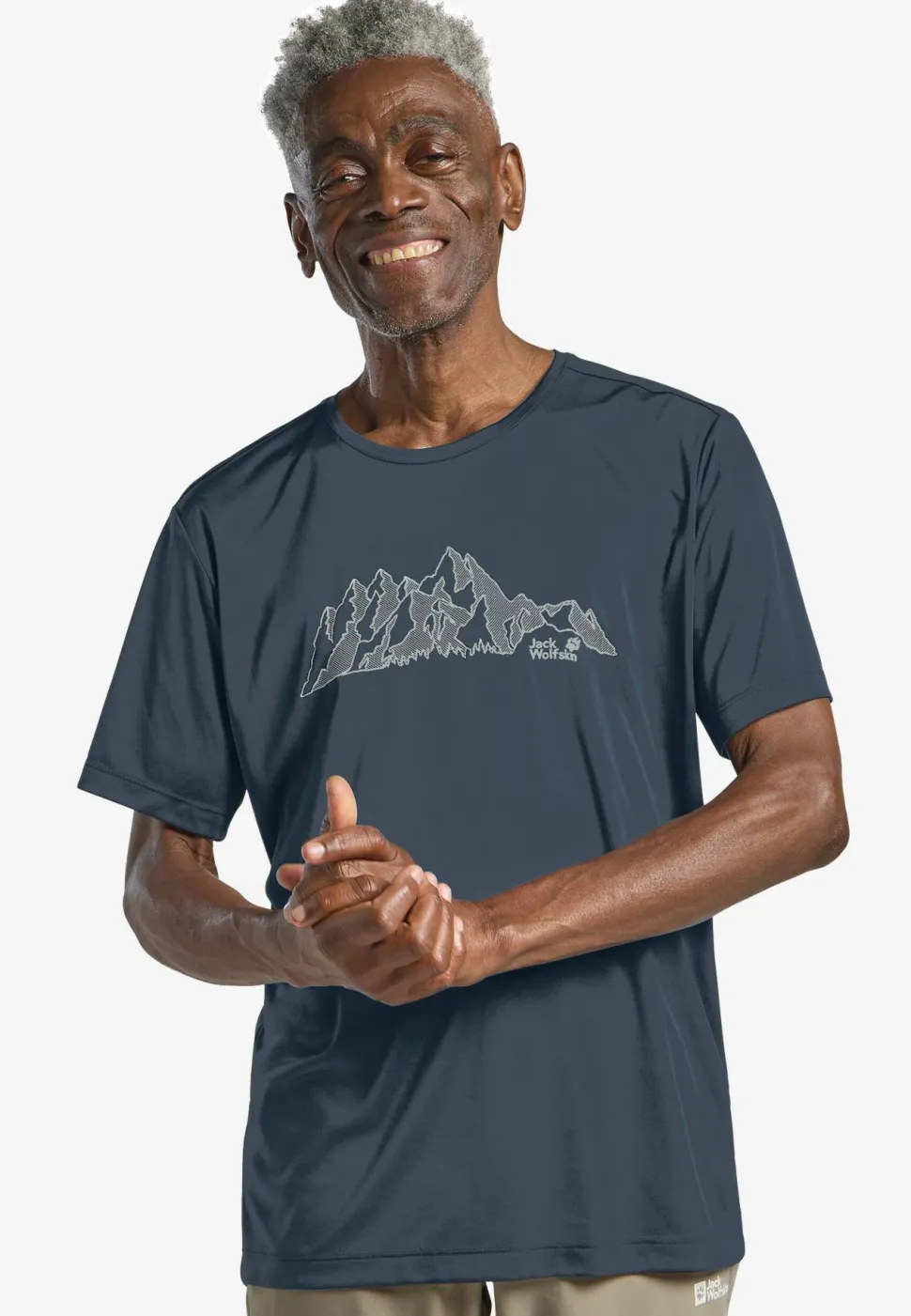 Jack Wolfskin Men's Peak Graphic T New Mountain Midnight Sky