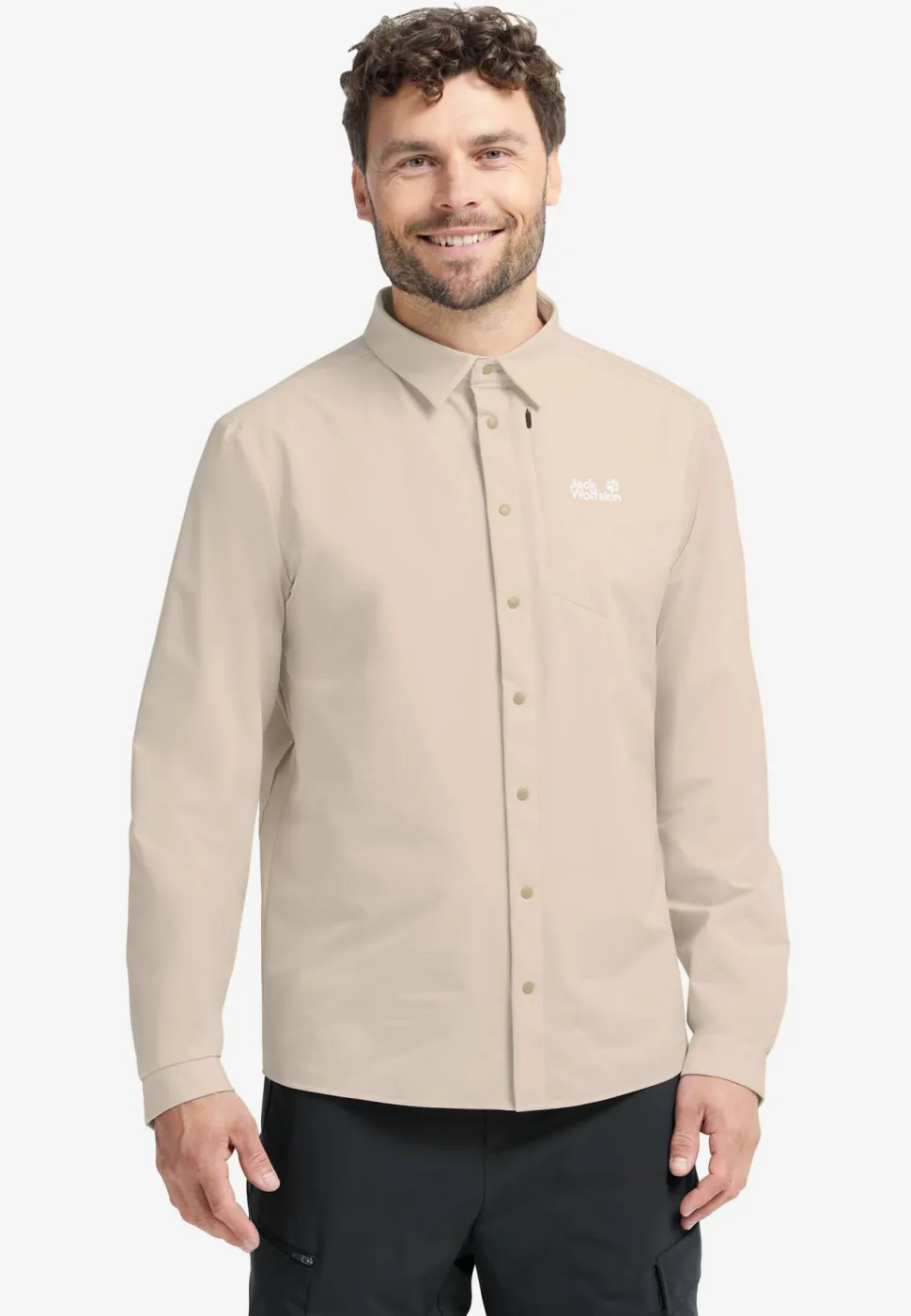 Jack Wolfskin Men's Prelight Suncool Ls Shirt Oyster