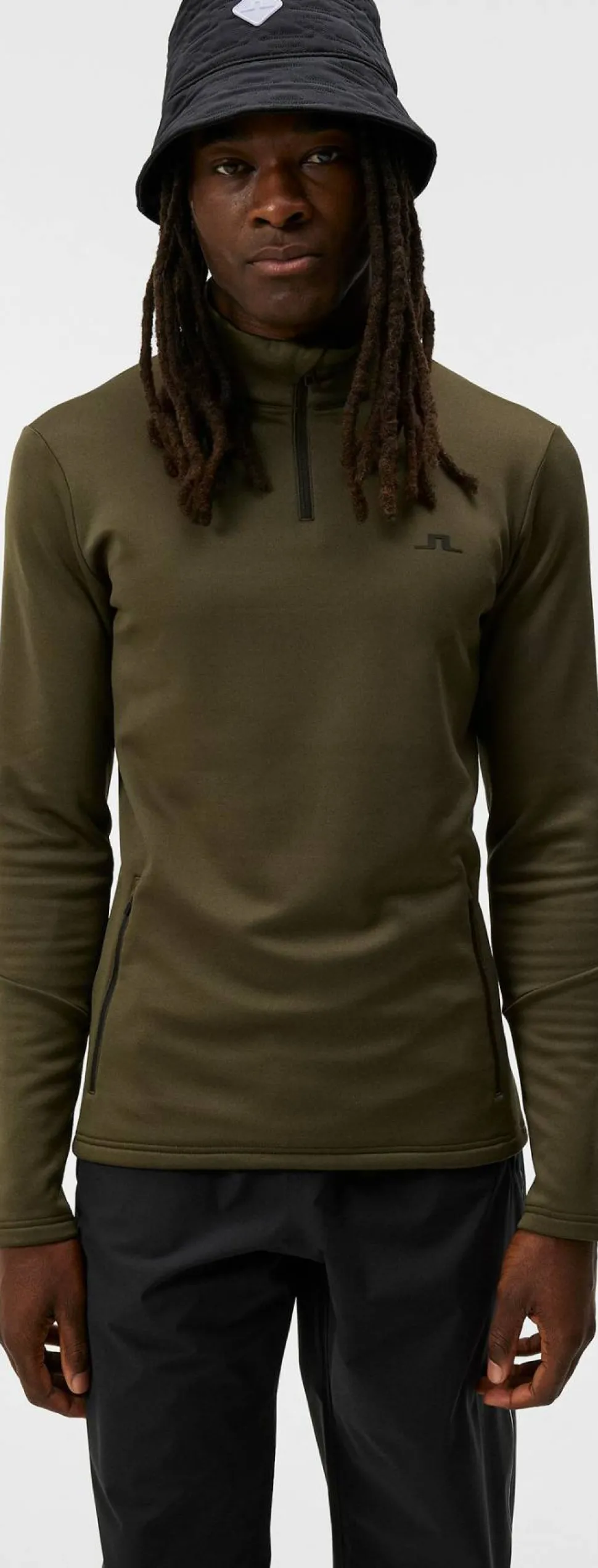 J.Lindeberg Men's Aerial 1/4 Zip Midlayer Forest Green