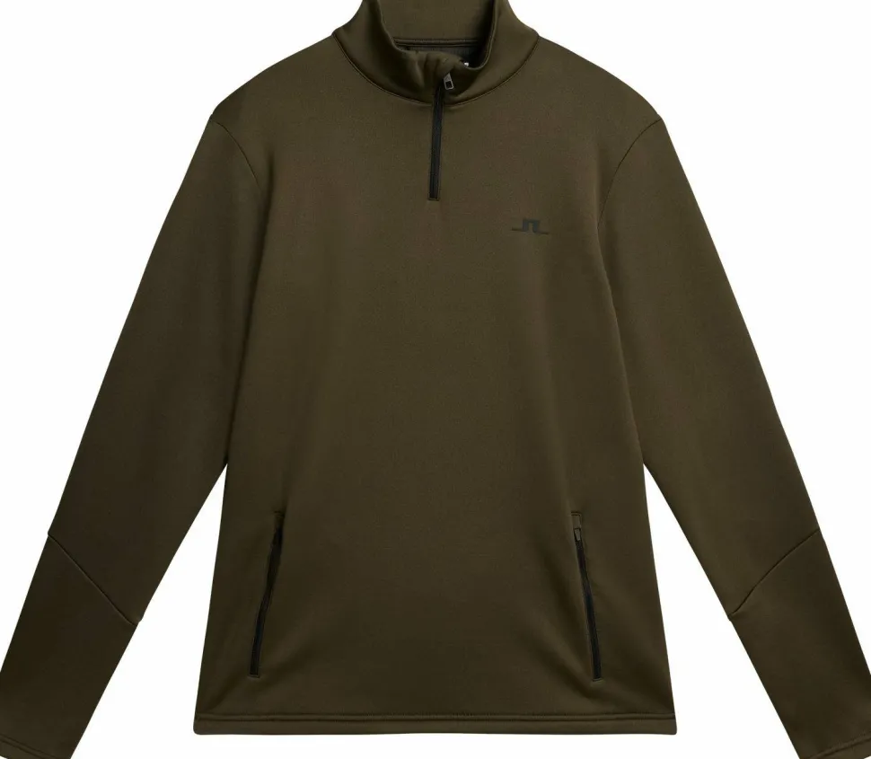 J.Lindeberg Men's Aerial 1/4 Zip Midlayer Forest Green