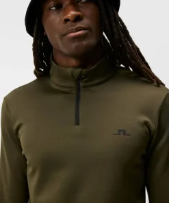 J.Lindeberg Men's Aerial 1/4 Zip Midlayer Forest Green