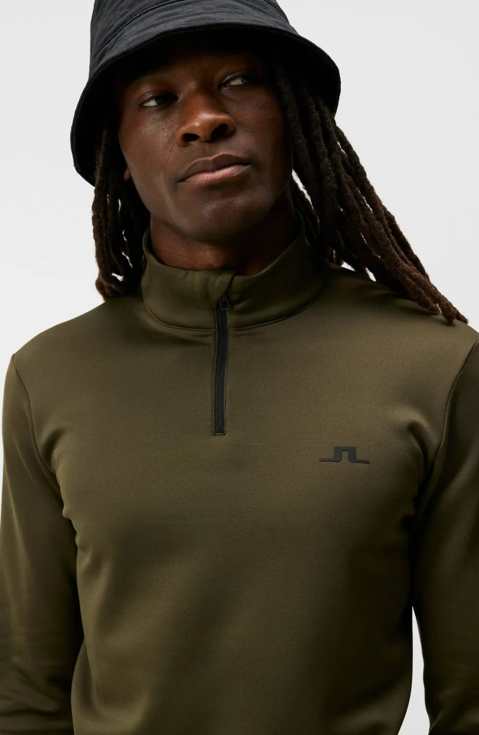 J.Lindeberg Men's Aerial 1/4 Zip Midlayer Forest Green