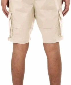 Knowledge Cotton Apparel Men's Cargo Stretched Twill Shorts Light Feather Gray
