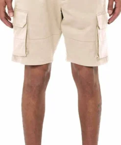 Knowledge Cotton Apparel Men's Cargo Stretched Twill Shorts Light Feather Gray
