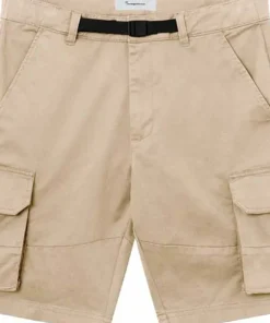 Knowledge Cotton Apparel Men's Cargo Stretched Twill Shorts Light Feather Gray