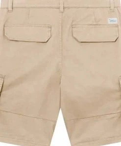 Knowledge Cotton Apparel Men's Cargo Stretched Twill Shorts Light Feather Gray
