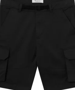 Knowledge Cotton Apparel Men's Cargo Stretched Twill Shorts Black Jet