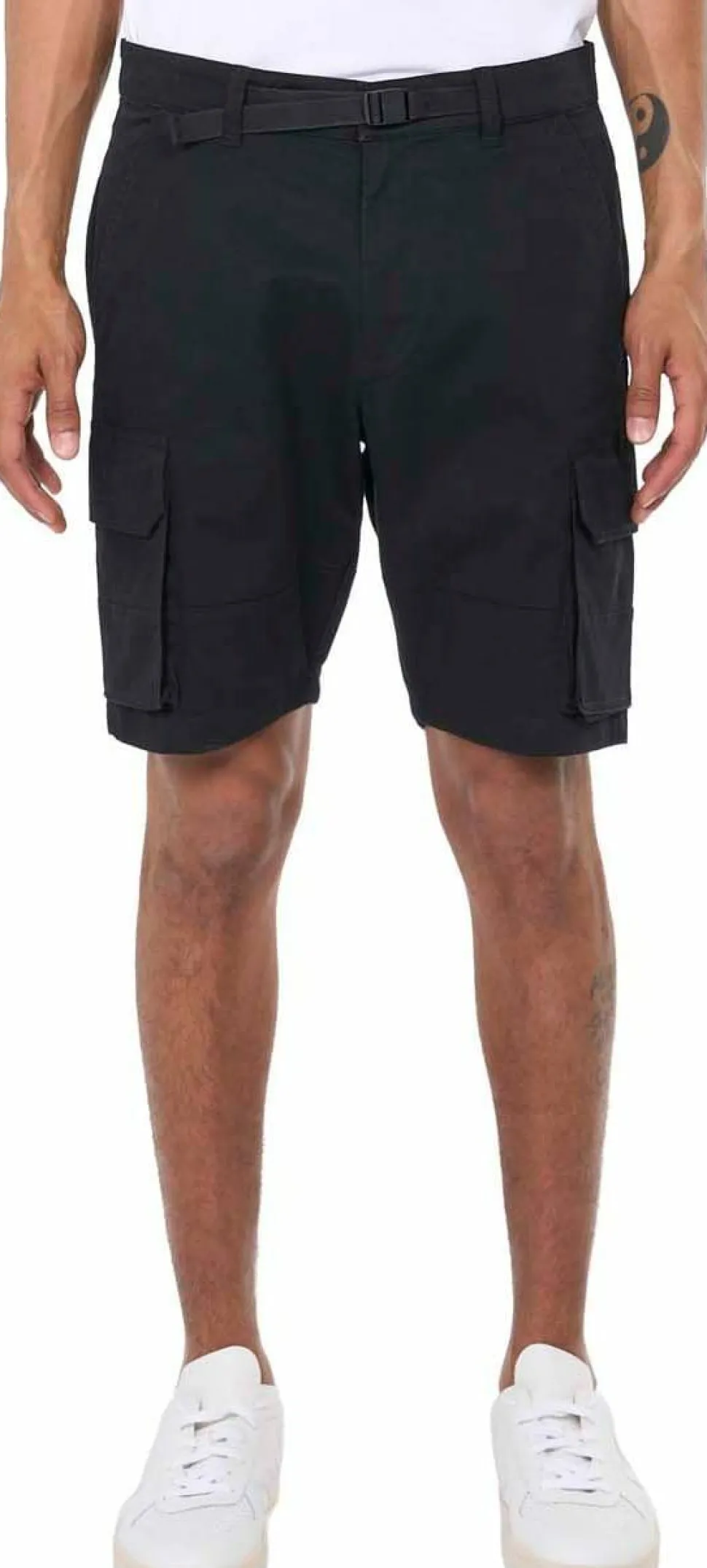 Knowledge Cotton Apparel Men's Cargo Stretched Twill Shorts Black Jet