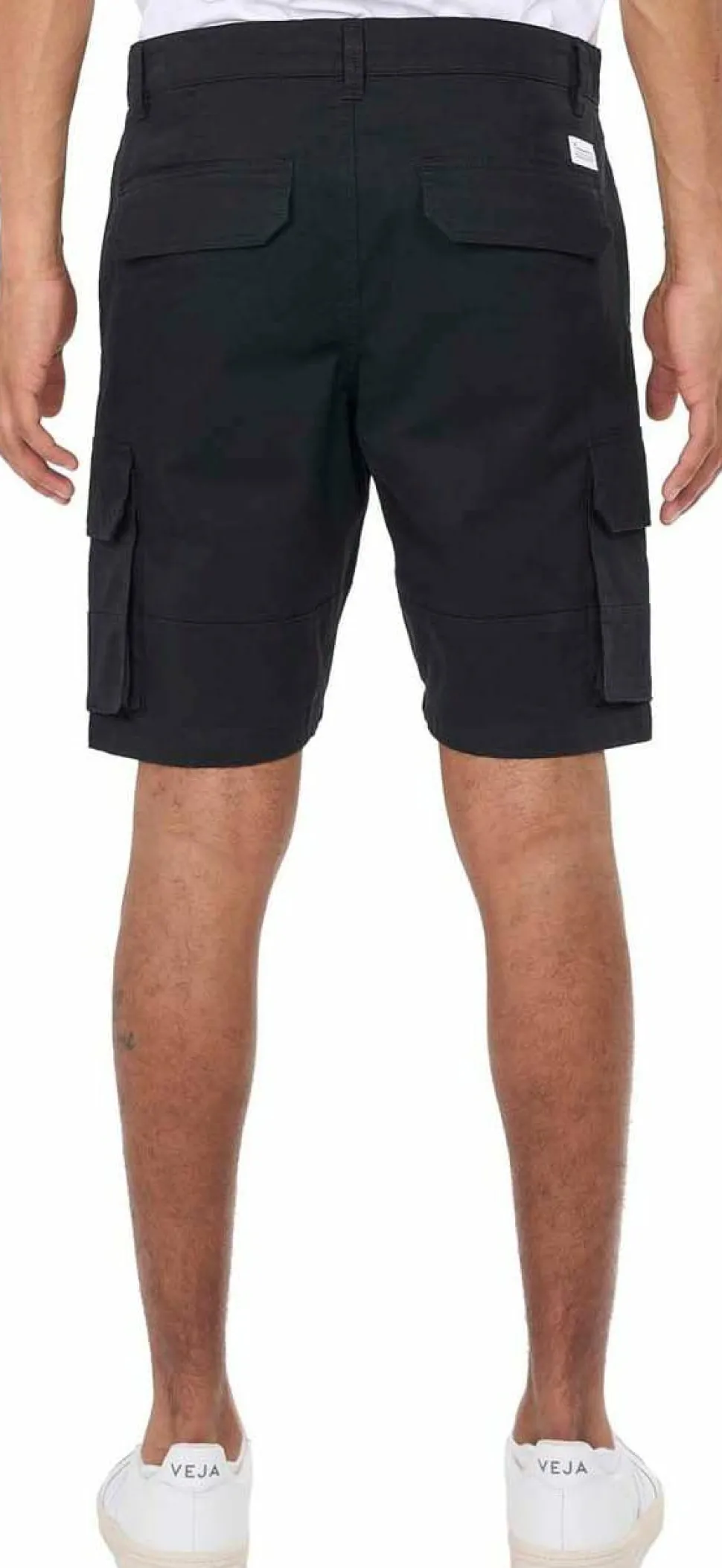 Knowledge Cotton Apparel Men's Cargo Stretched Twill Shorts Black Jet