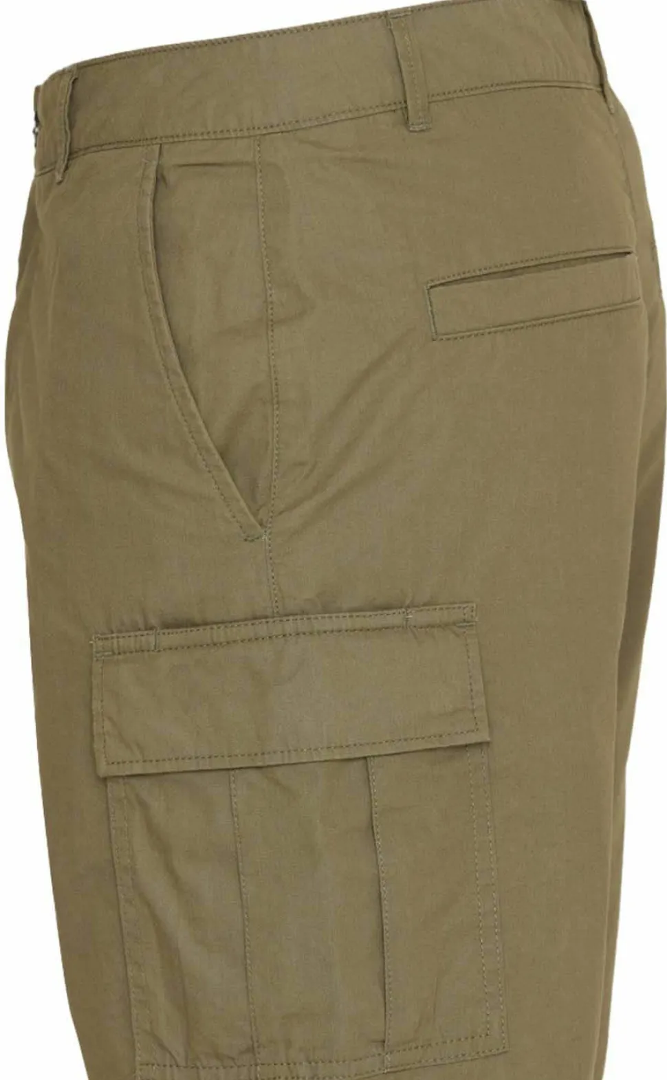 Knowledge Cotton Apparel Men's Fig Loose Cargo Poplin Shorts Burned Olive