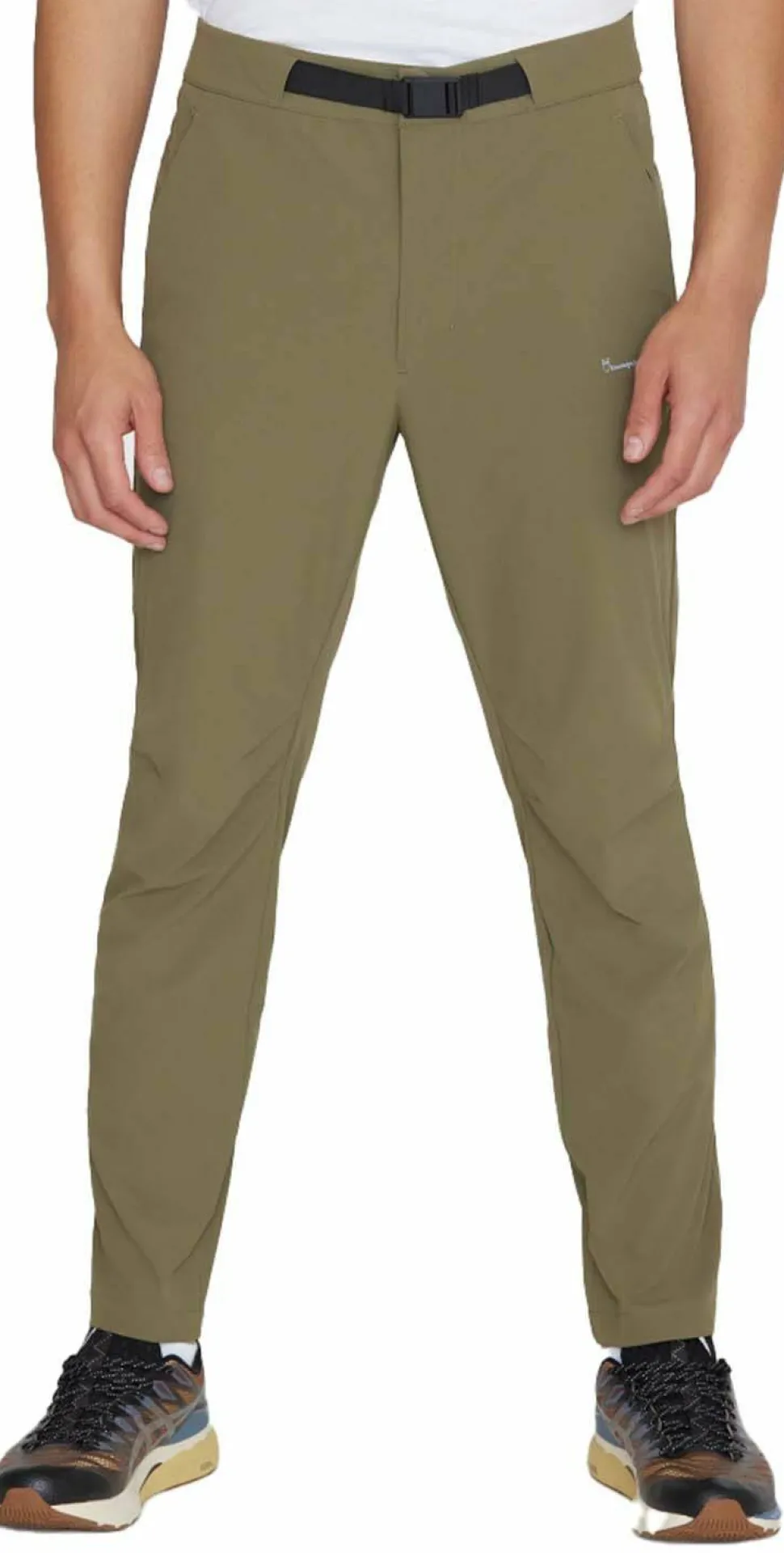 Knowledge Cotton Apparel Men's Tim Tapered Elastic Waist String Pants Burned Olive