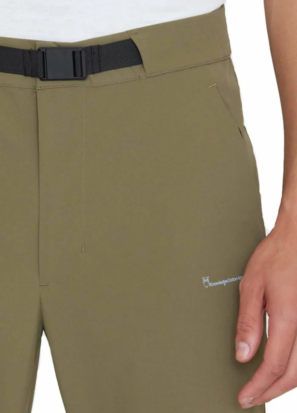 Knowledge Cotton Apparel Men's Tim Tapered Elastic Waist String Pants Burned Olive