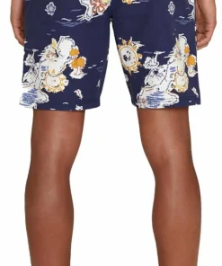 Knowledge Cotton Apparel Men's Boardwalk Shorts With Elastic Waist Night Sky