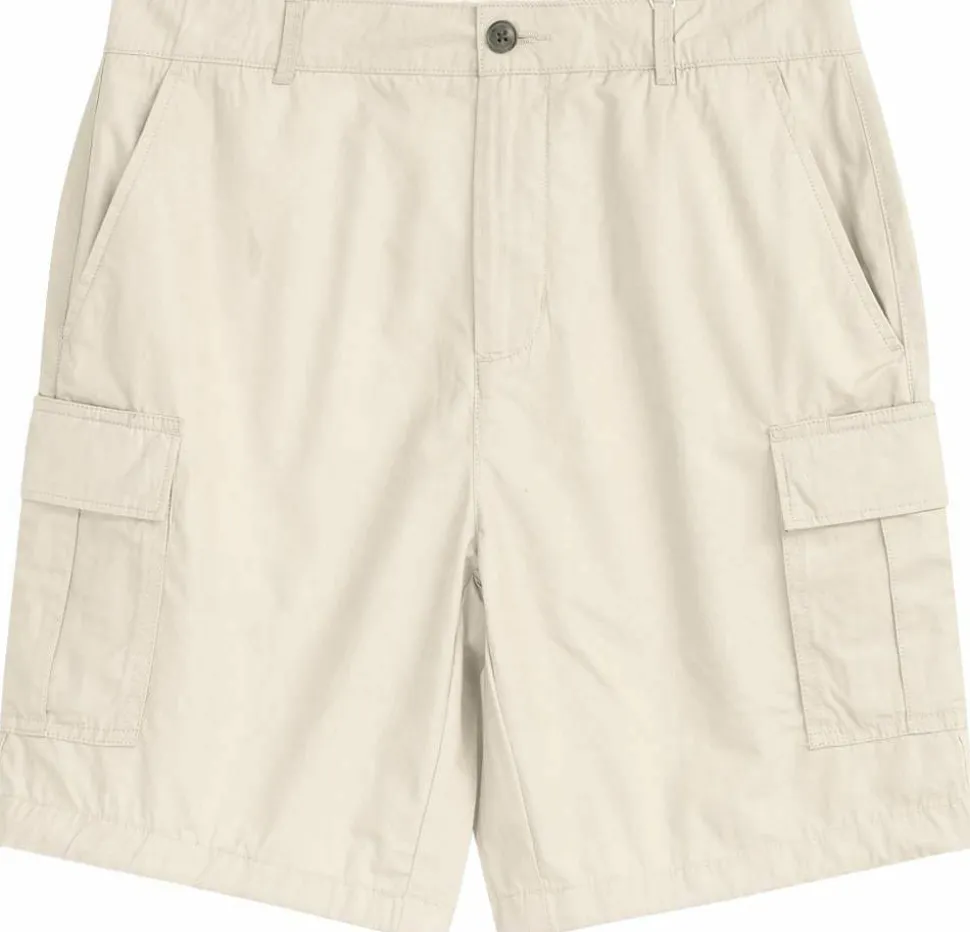 Knowledge Cotton Apparel Men's Fig Loose Cargo Poplin Shorts Light Feather Gray