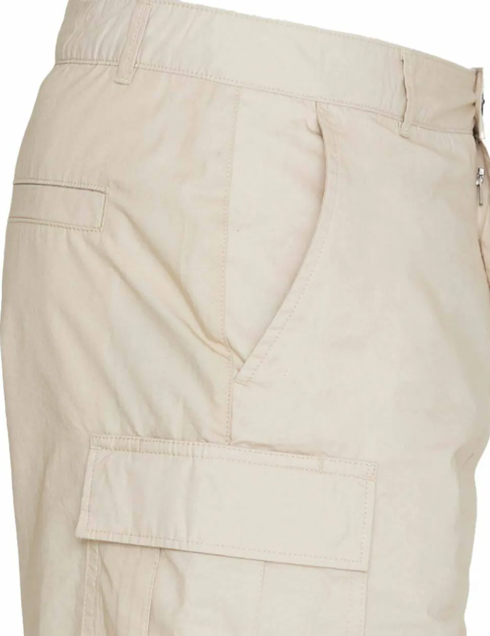 Knowledge Cotton Apparel Men's Fig Loose Cargo Poplin Shorts Light Feather Gray