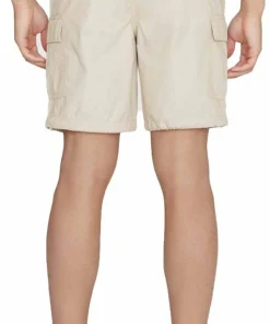 Knowledge Cotton Apparel Men's Fig Loose Cargo Poplin Shorts Light Feather Gray