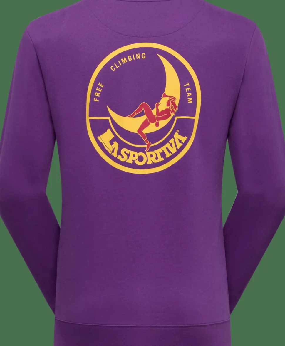 La Sportiva Men's Climbing On The Moon Sweatshirt Viola/Giallo