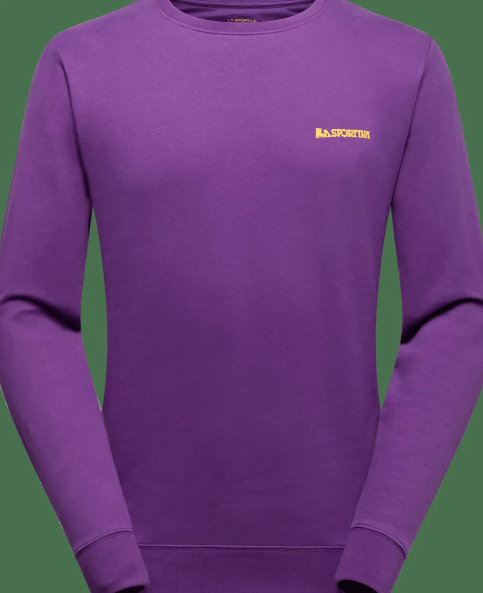 La Sportiva Men's Climbing On The Moon Sweatshirt Viola/Giallo