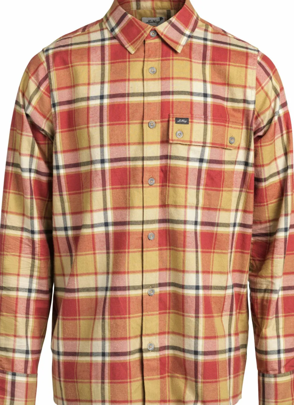 Lundhags Men's Järpen Plaid Flannel Shirt Rosewood