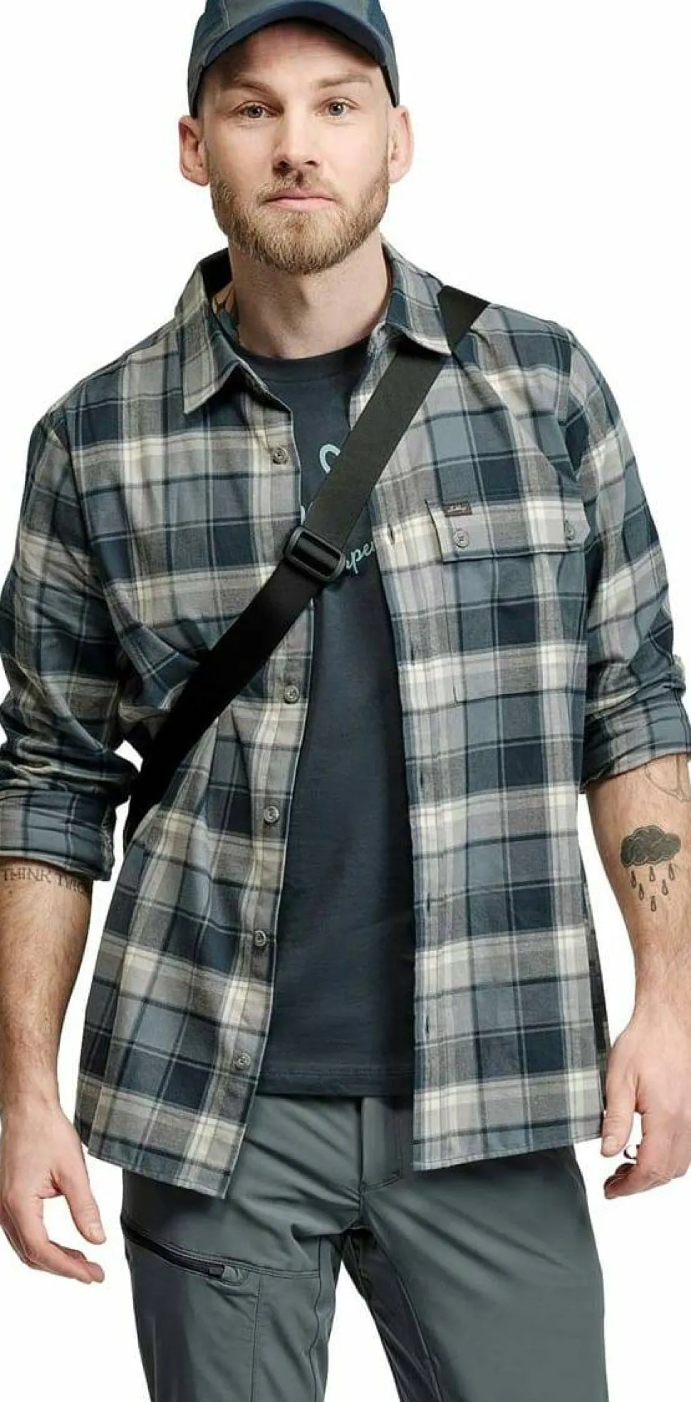 Lundhags Men's Järpen Plaid Flannel Shirt Dark Sky Blue