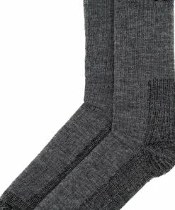 Lundhags Wool Terry Trekking Sock Mid Dark Grey Melange