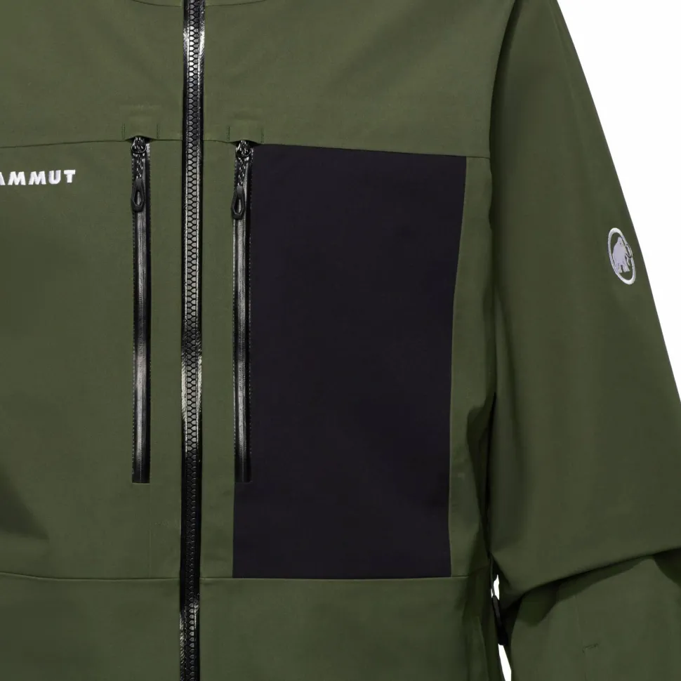 Mammut Men's Stoney Hardshell Hooded Jacket Dark Marsh-black
