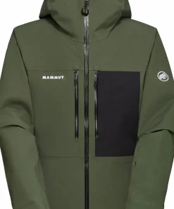 Mammut Men's Stoney Hardshell Hooded Jacket Dark Marsh-black