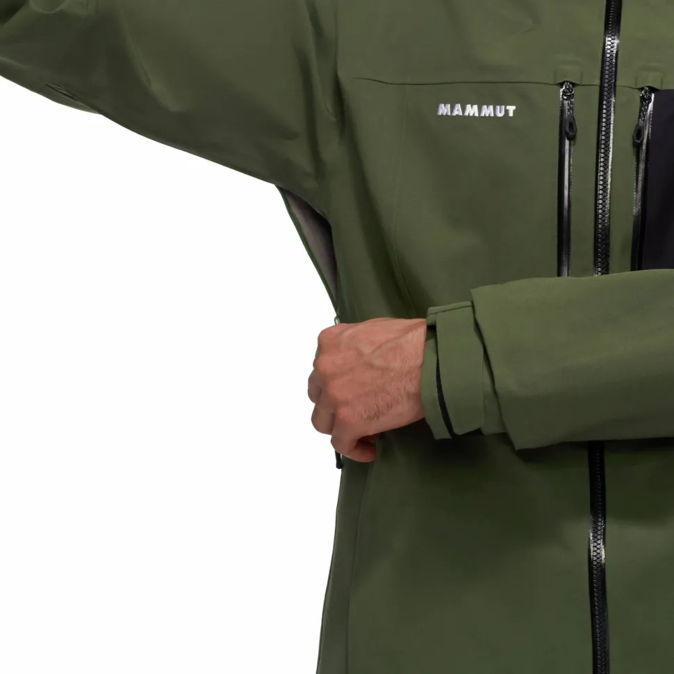 Mammut Men's Stoney Hardshell Hooded Jacket Dark Marsh-black