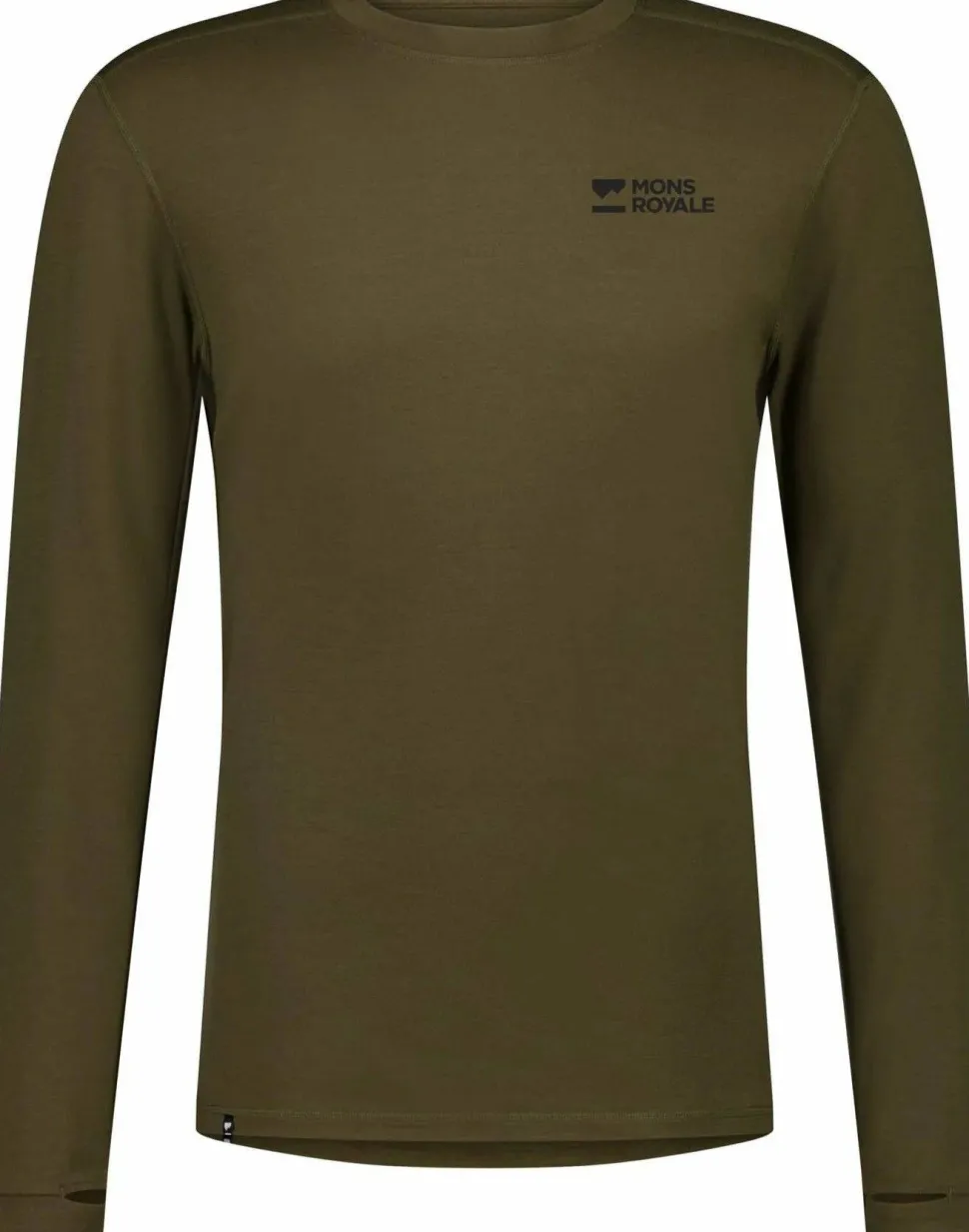 Mons Royale Men's Cascade Merino Base Layer Long Sleeve Dark Olive