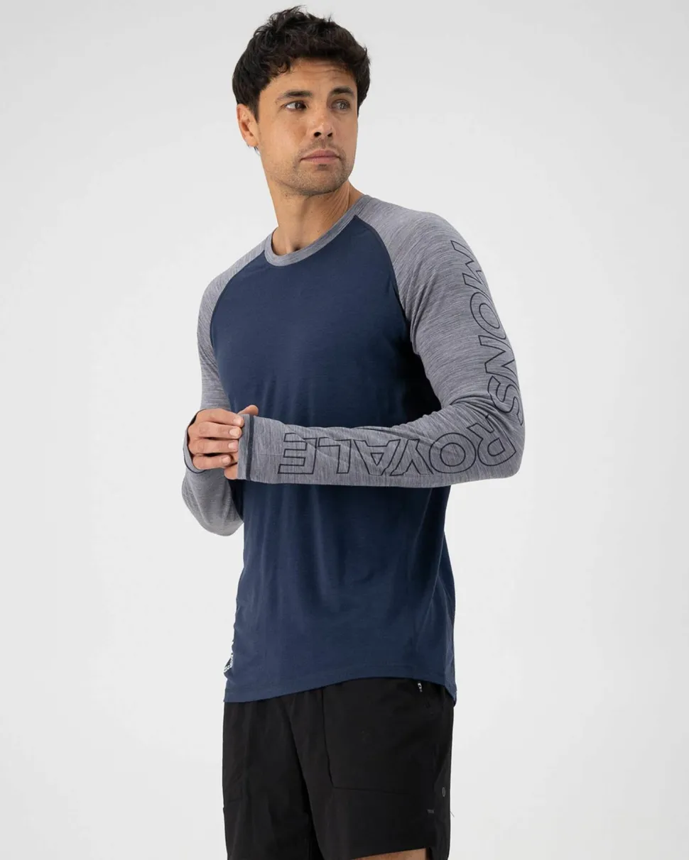Mons Royale Men's Temple Tech LS Grey Heather/midnight