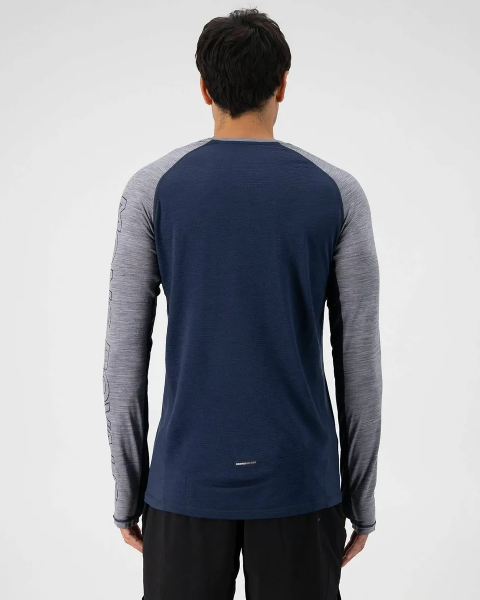 Mons Royale Men's Temple Tech LS Grey Heather/midnight