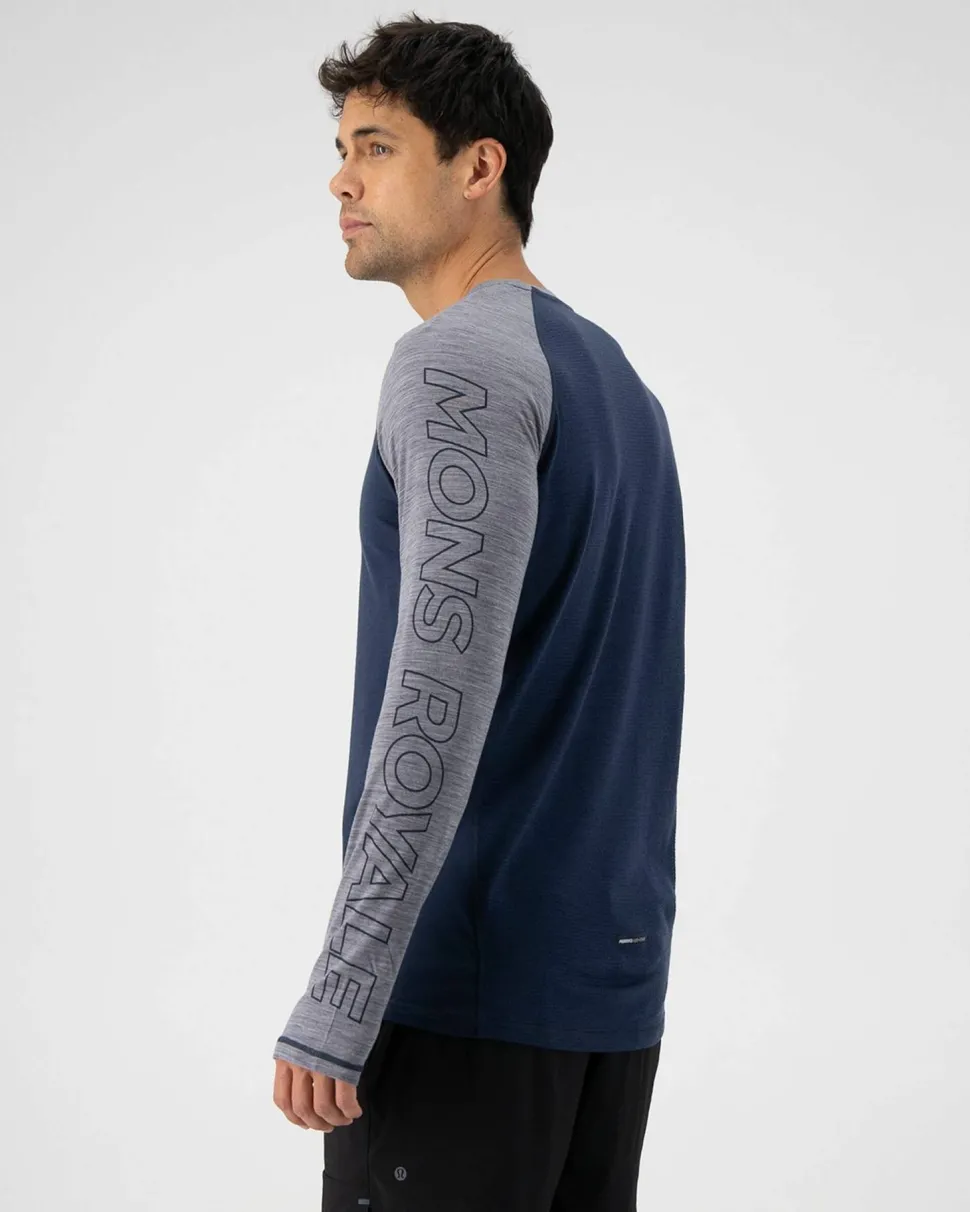 Mons Royale Men's Temple Tech LS Grey Heather/midnight