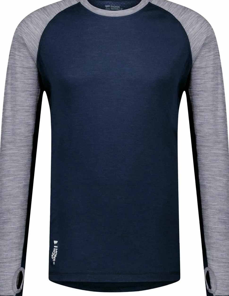 Mons Royale Men's Temple Tech LS Grey Heather/midnight