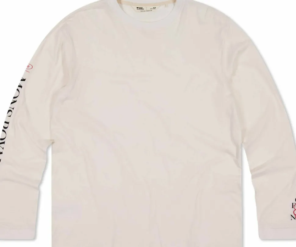 Mons Royale Men's Yonder Merino Organic Cotton Long Sleeve Vintage White