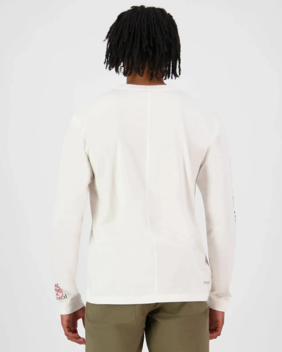 Mons Royale Men's Yonder Merino Organic Cotton Long Sleeve Vintage White