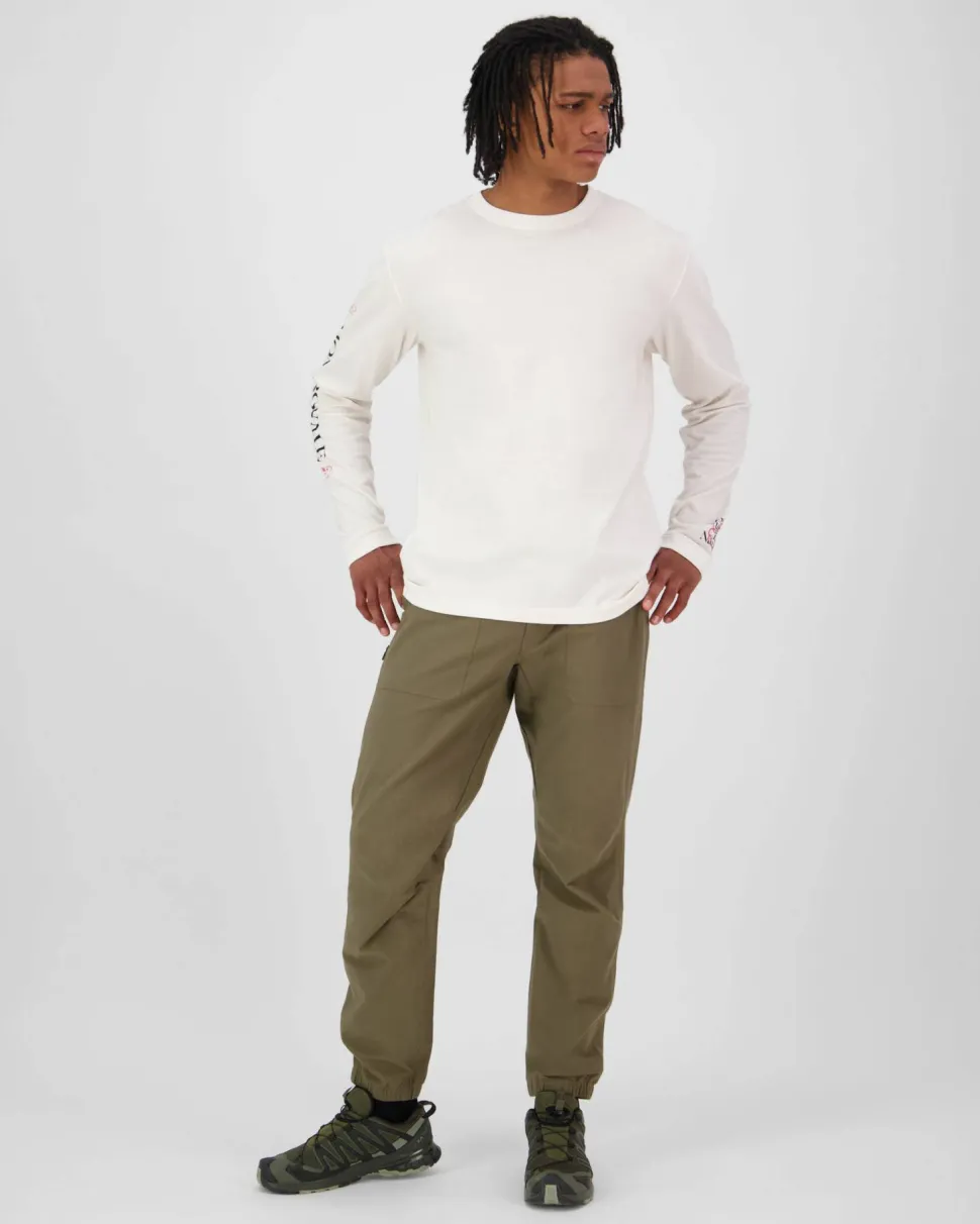 Mons Royale Men's Yonder Merino Organic Cotton Long Sleeve Vintage White